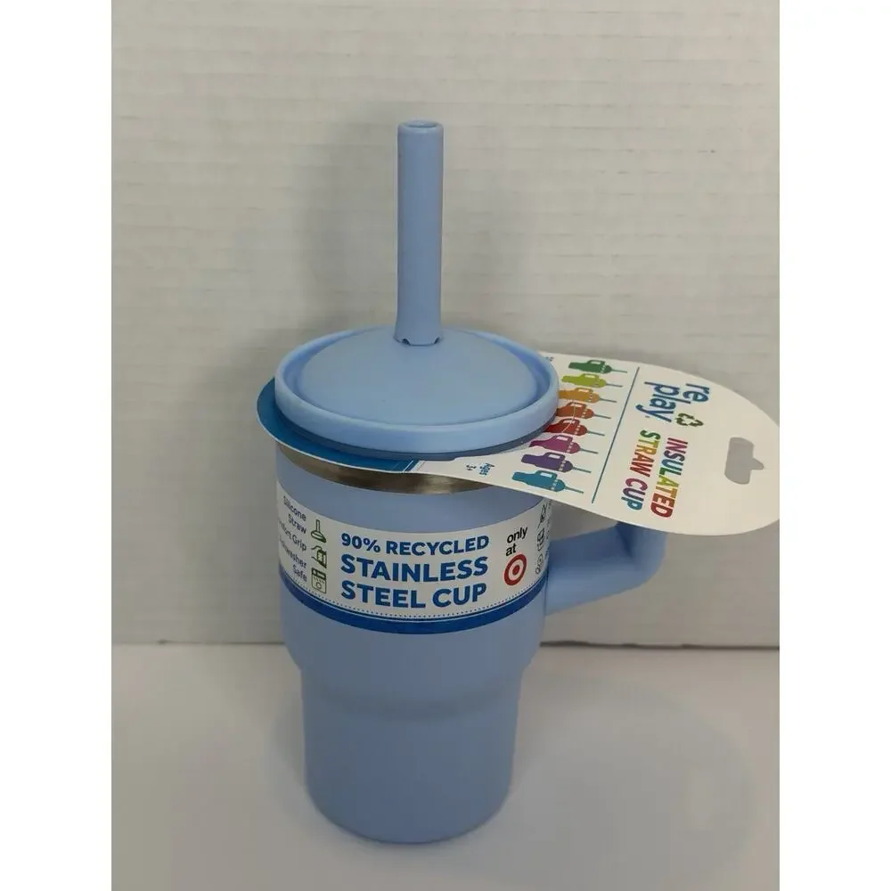 Replay Kids Insulated Straw Cup 10 Oz. Blue,